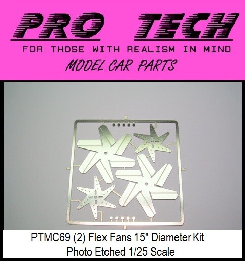 PTMC 69 15” Flex Fan Kit (2Pack) Photo Etched 1:25 LBR Model Parts PRO TECH