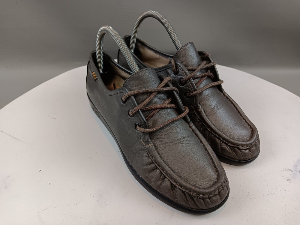 SAS Tripad Comfort Loafer Shoes Women's Size 7.5 Narrow Green Leather Lace Up
