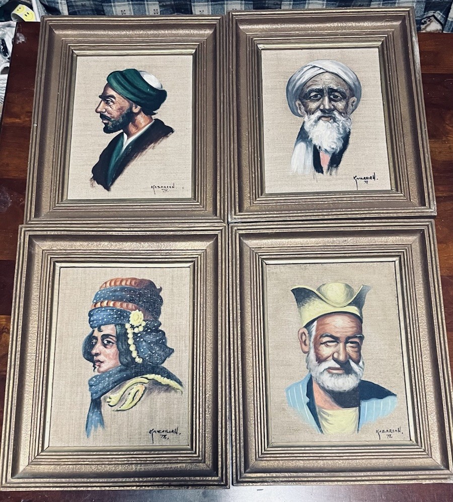Alejke Gurgin Kazarian - Set of 4 Oil Paintings On Canvas Framed Signed Tehran