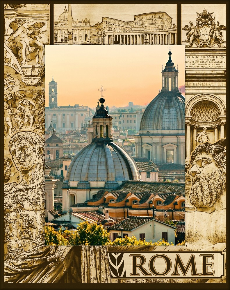 Rome Italy Laser Engraved Wood Picture Frame Portrait (4 x 6)
