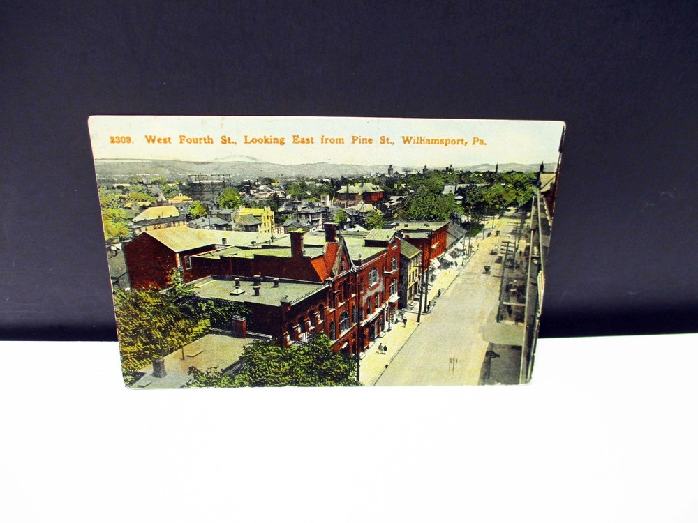 West Fourth St. Looking East from Pine St. Williamsport Pa 1911 Postcard