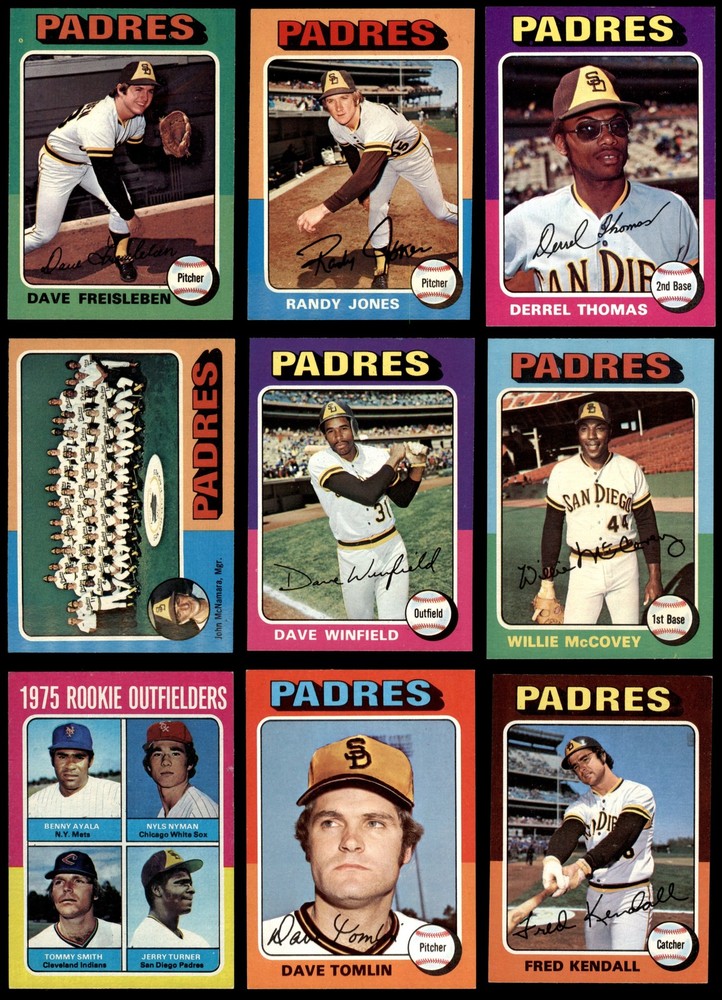 1975 Topps San Diego Padres Team Set 7 - NM 3682887