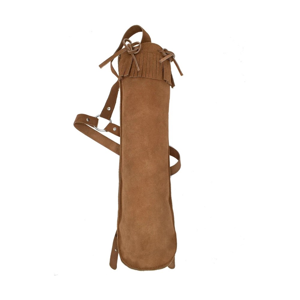 Genuine Suede Leather Back Arrow Holder, Archery Quiver for Arrows and Hunting