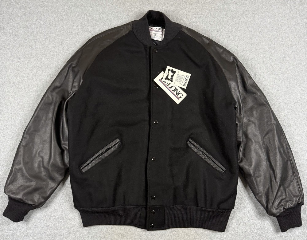 Vintage DeLong Varsity Jacket Mens XL Deadstock Wool Blank Letterman USA
