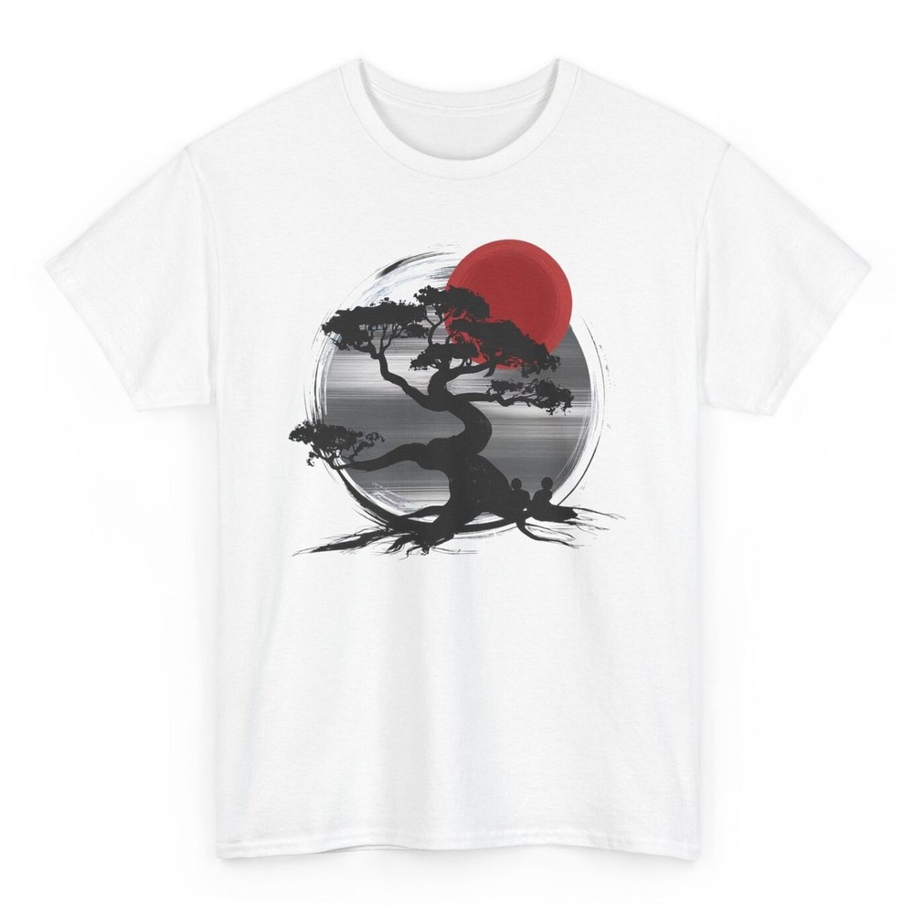 Nature Art Japanese Sunset T-shirt - Japan Bonsai Graphic Tee