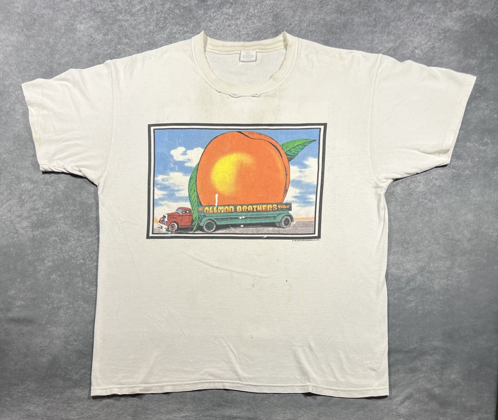 Vintage 1995 Allman Brothers Band Eat A Peach Men's White T-Shirt Size XL