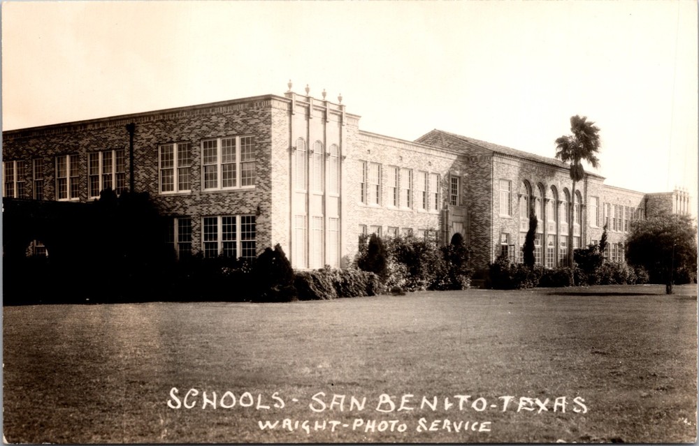 San Benito Texas School RPPC Wright Photo Service Real Photo Postcard