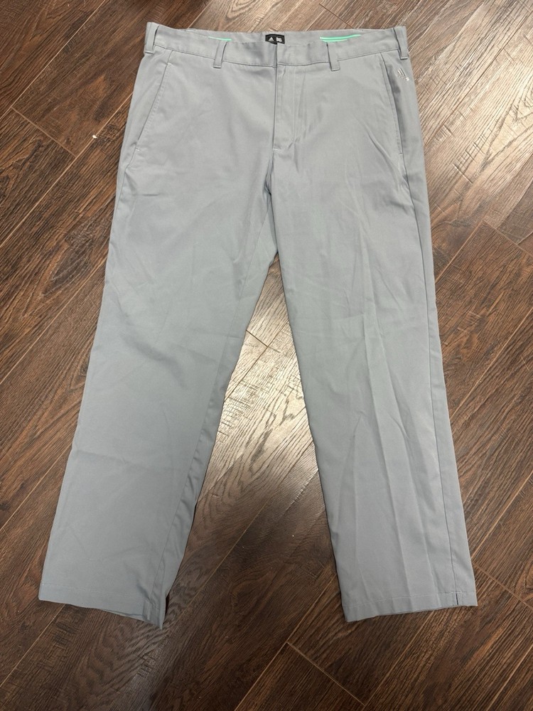 Adidas Golf Casual Pants Performance Flat Front Grip Waist Mens 36 X 30 Grey