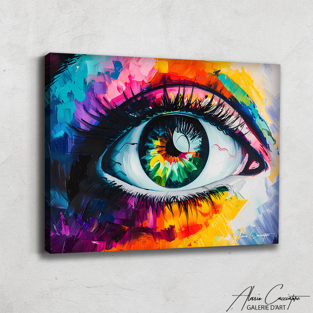 Large Colorful Wall Art Canvas Modern Abstract Framed Pop Art Graffiti Decor-image