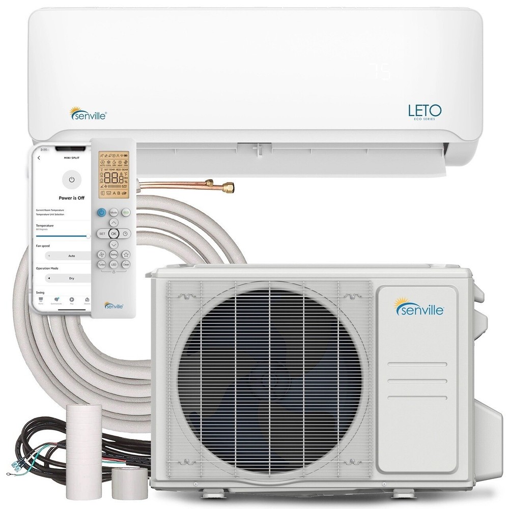 30K BTU Mini Split AC Heat Pump with Remote and Install Kit  