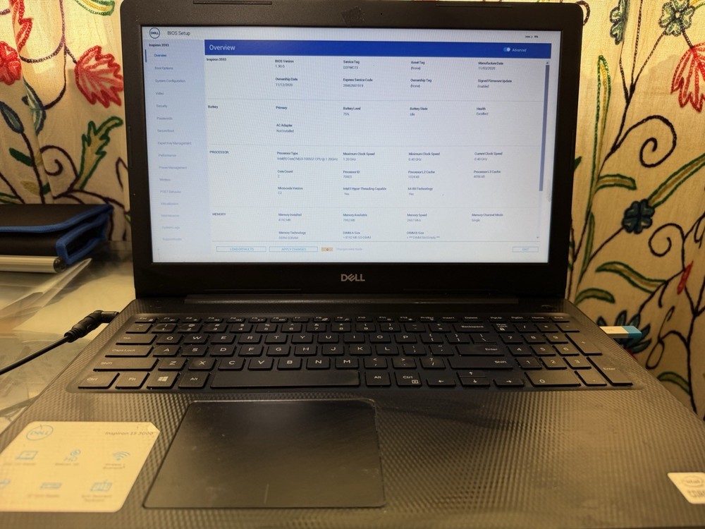 Dell Inspiron 3593 Laptop i3 1005G1 1.20GHZ 15.6