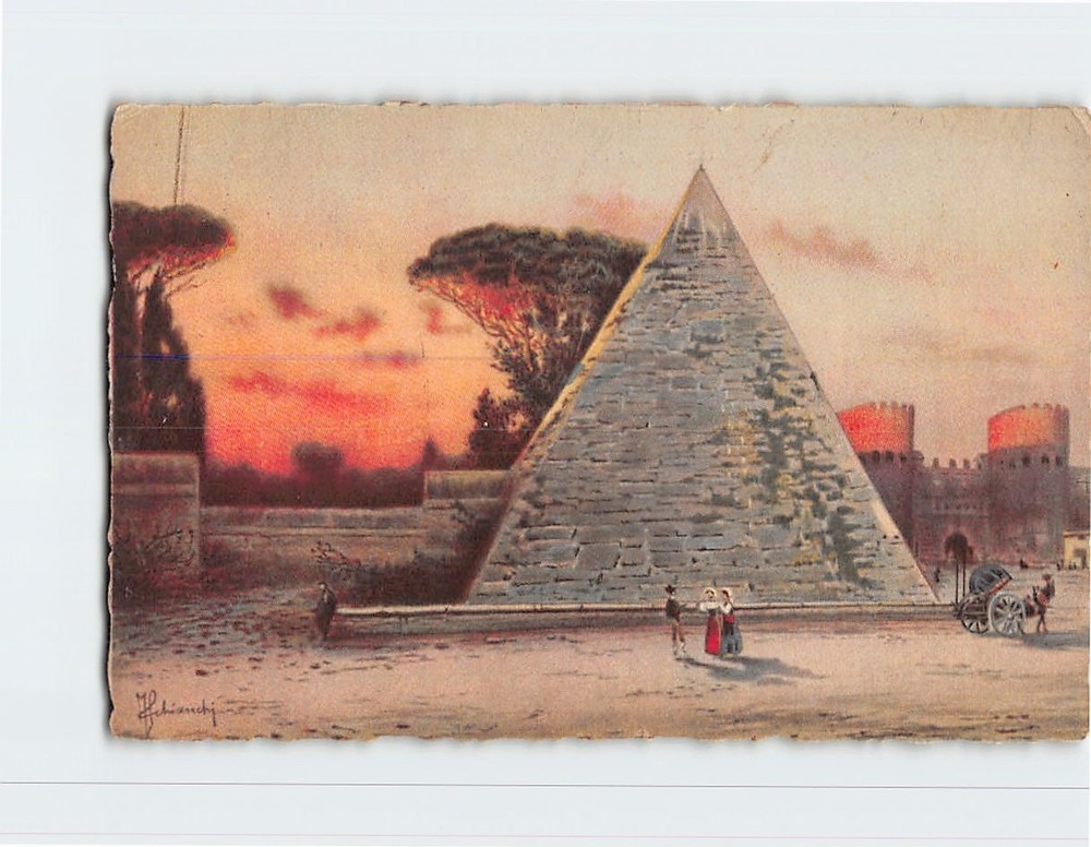 Postcard Pyramid of Caius Cestius Rome Italy