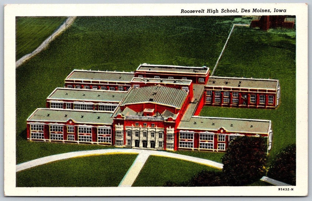 Roosevelt High School DES MOINES Iowa Unposted VINTAGE Postcard