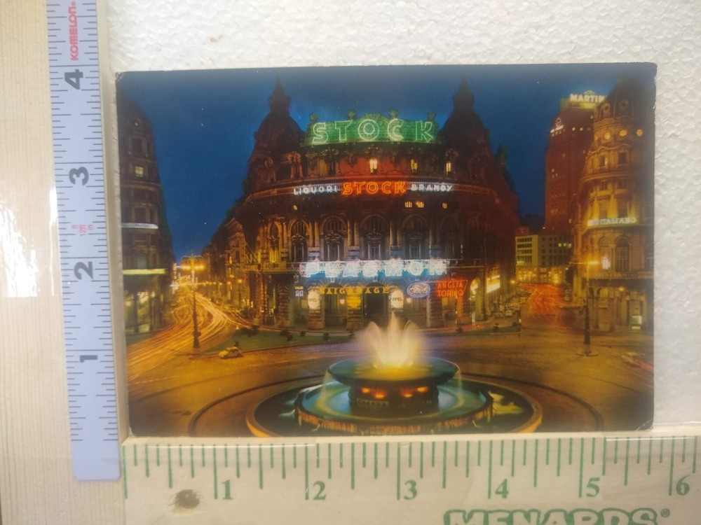 Postcard De Ferrari Square by night, Genoa, Italy