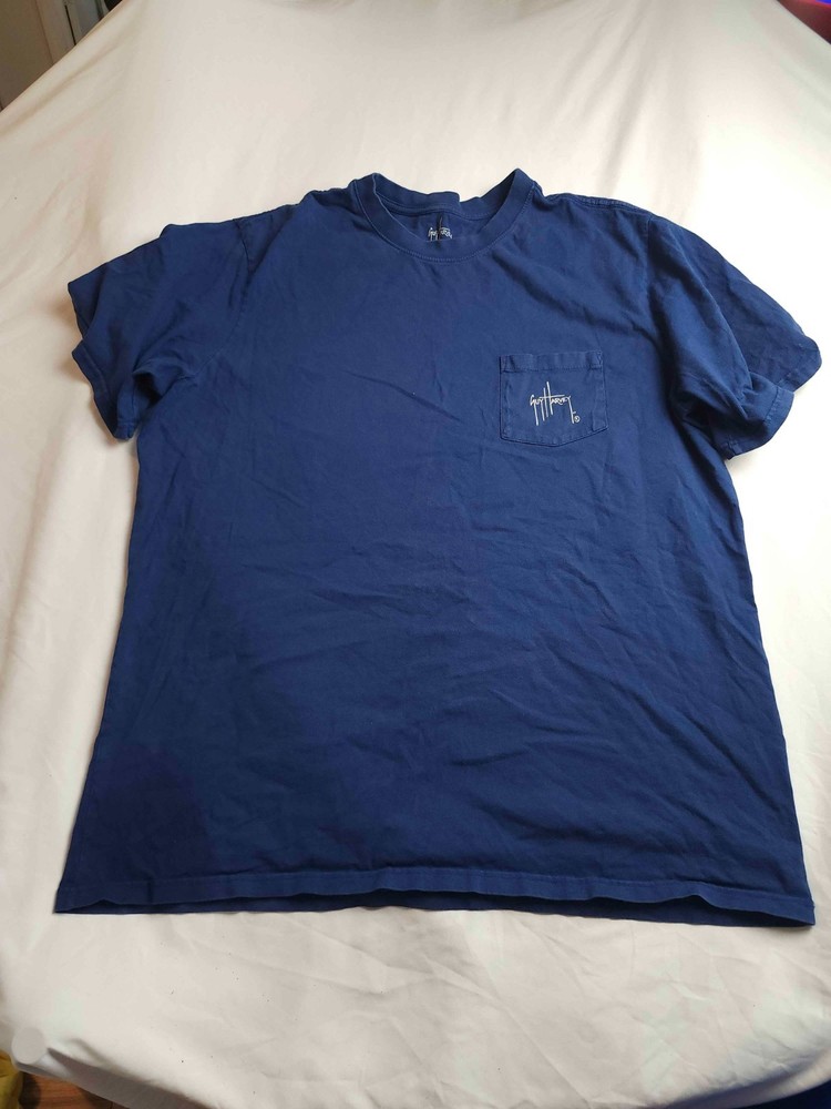 Guy Harvey Octopus Short-Sleeve Pocket T-Shirt Mens Size 2XL Estate Blue Fishing