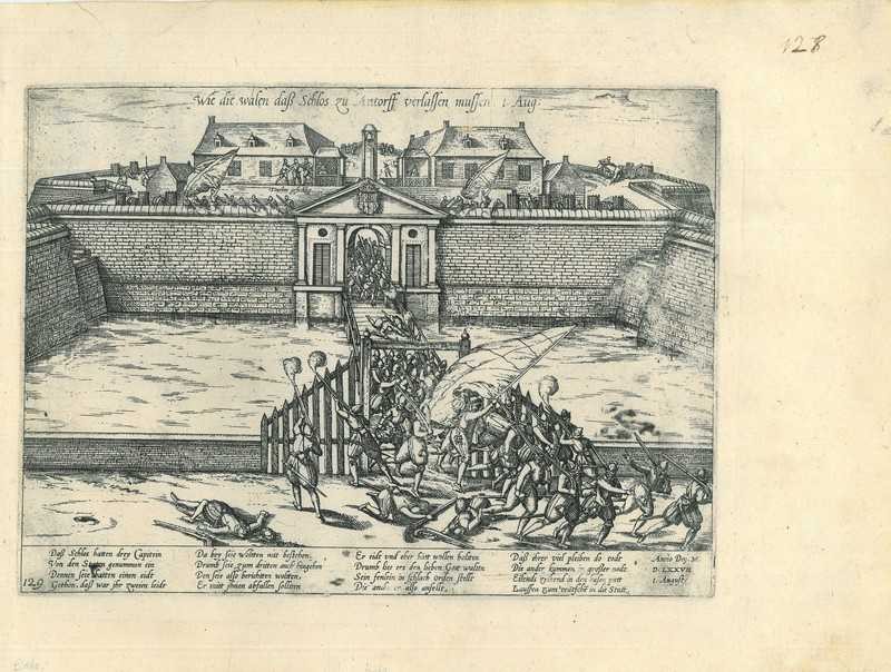 Historical print of Antwerp