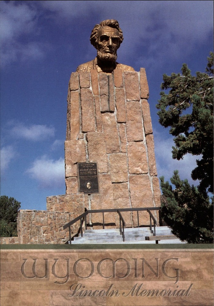 Cheyenne Wyoming Lincoln Monument Sherman Hill on I-80 vintage postcard sku355
