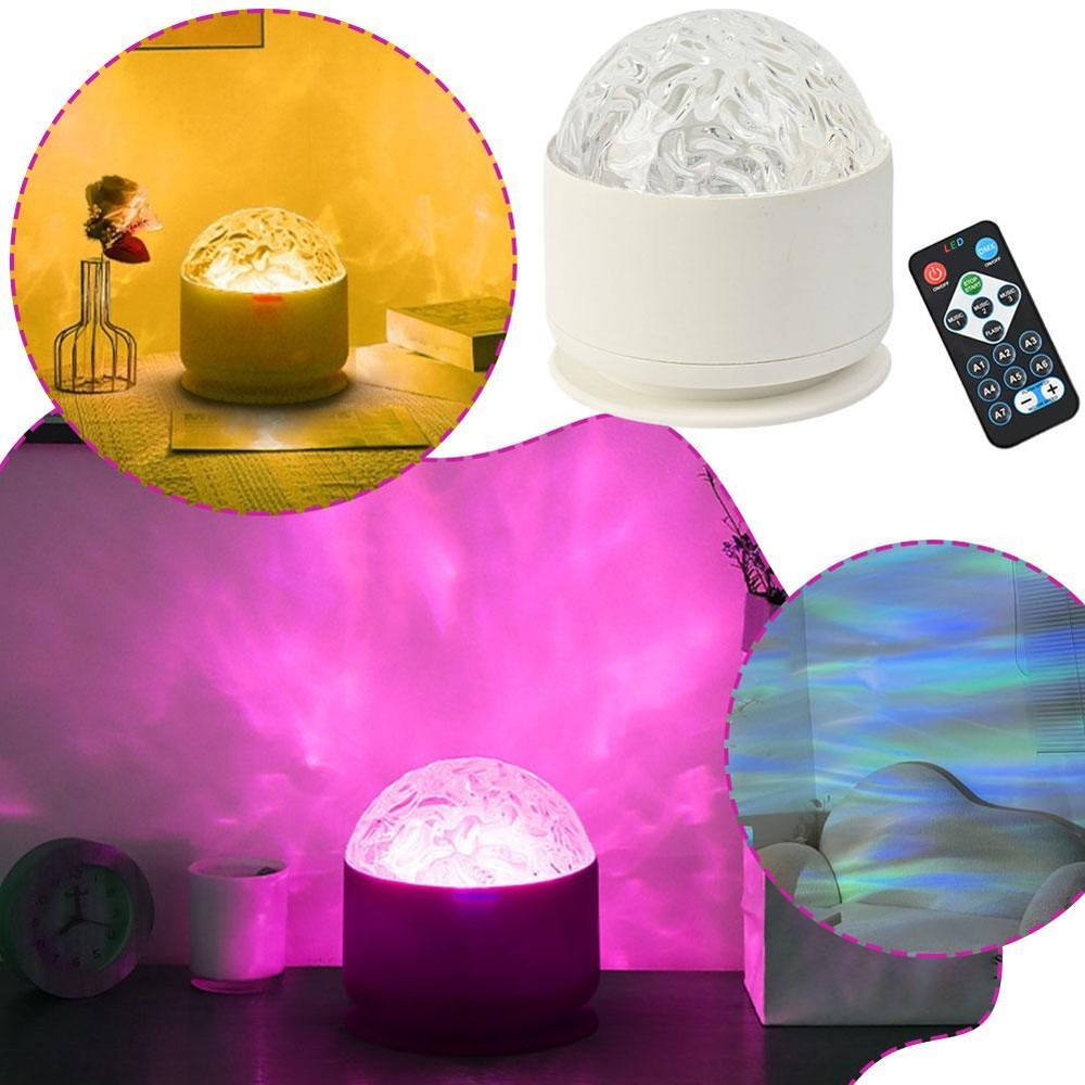 Aurora Borealis Water Ripple Atmosphere Lamp Starry Sky Projector Night Li T7N7
