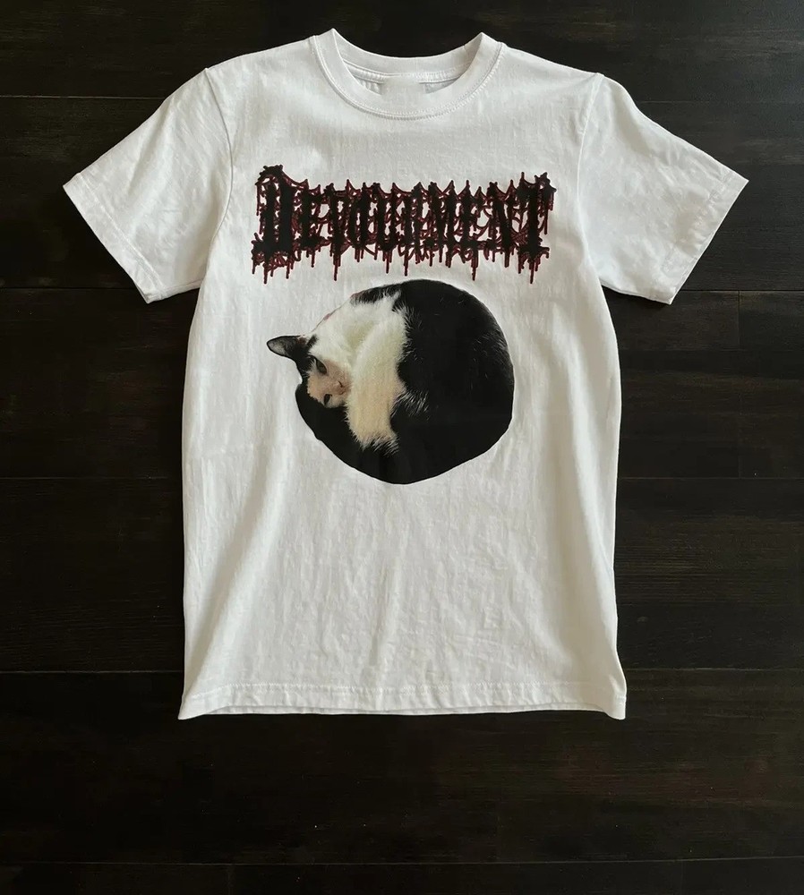 Devourment band Cat Short Sleeve Cotton White All Size Shirt