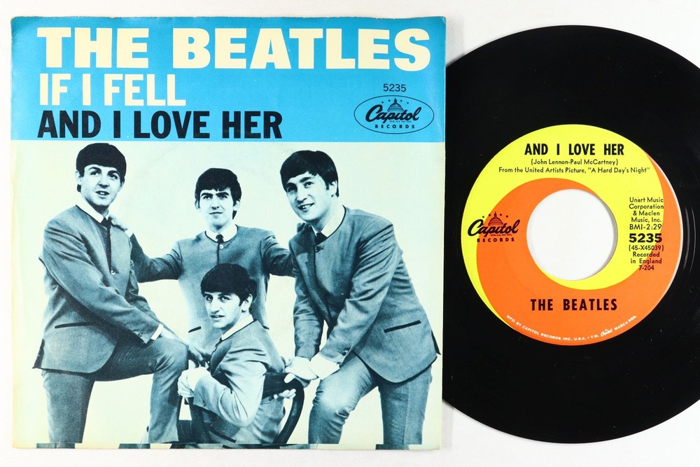 Beatles Picture Sleeve 45 - And I Love Her - Capitol VG+