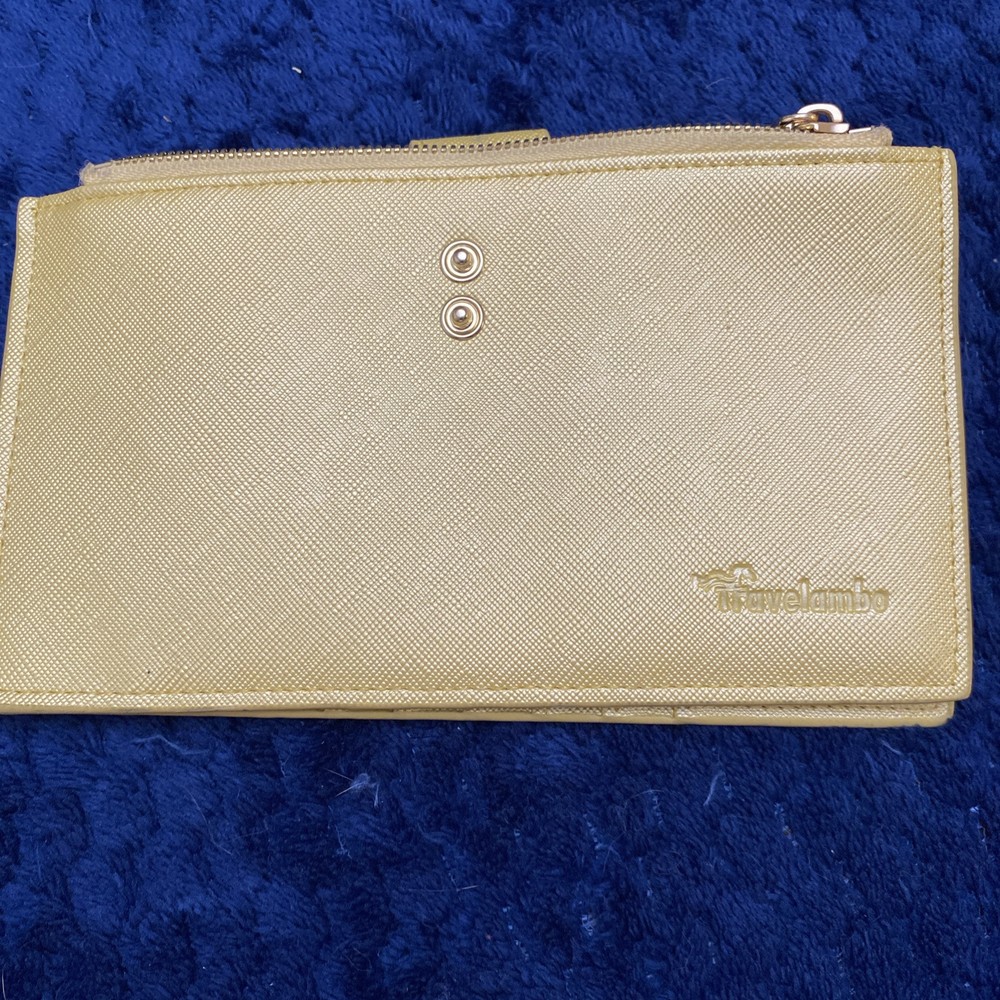 Travelambo Womens Gold Wallet RFID Blocking Bifold Multi Card Case with 2 Zipper