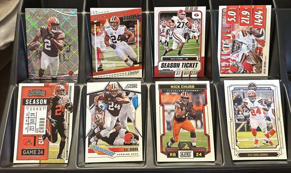 Nick Chubb 8 Card Lot Panini Cleveland Browns