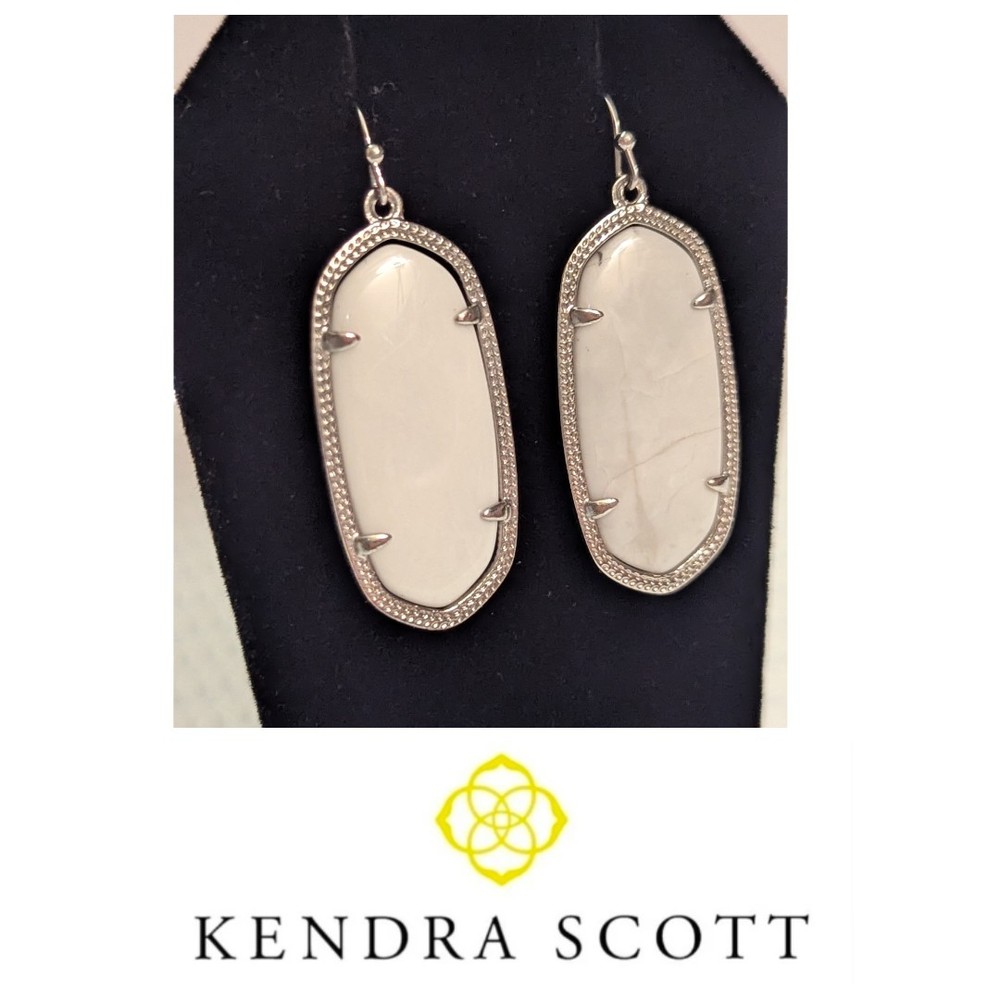 Kendra Scott White And Silver Earrings