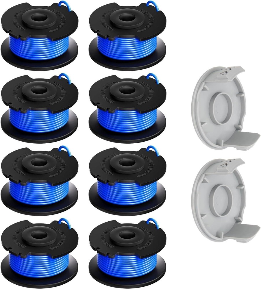 Ryobi 18V 24V 40V Weed Eater String Trimmer Line Spool Kit - 8 Spools + 2 Caps
