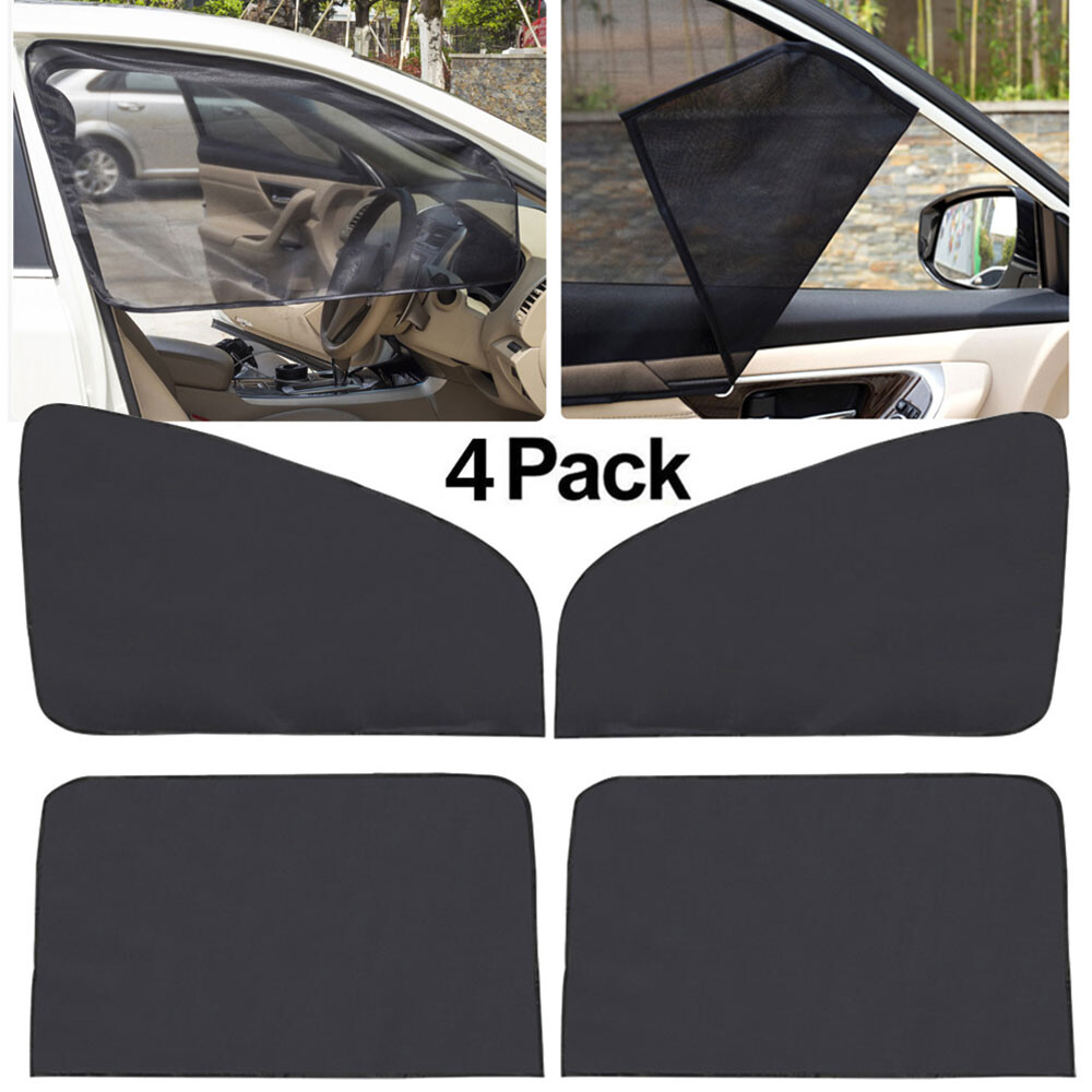 4PCS Car Sun Shade Visor Mesh Front Window & Rear Screen Windshield Cover  