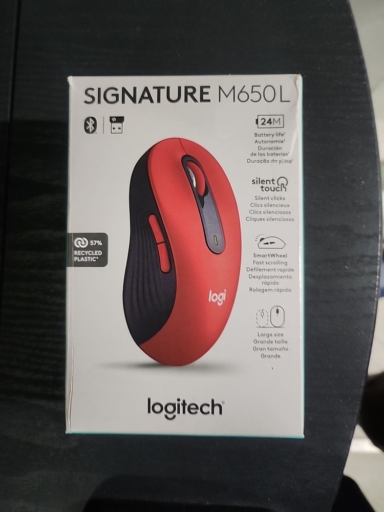 Logitech Signature M650 L Wireless Mouse Red for Comfort & Precision 910-006358