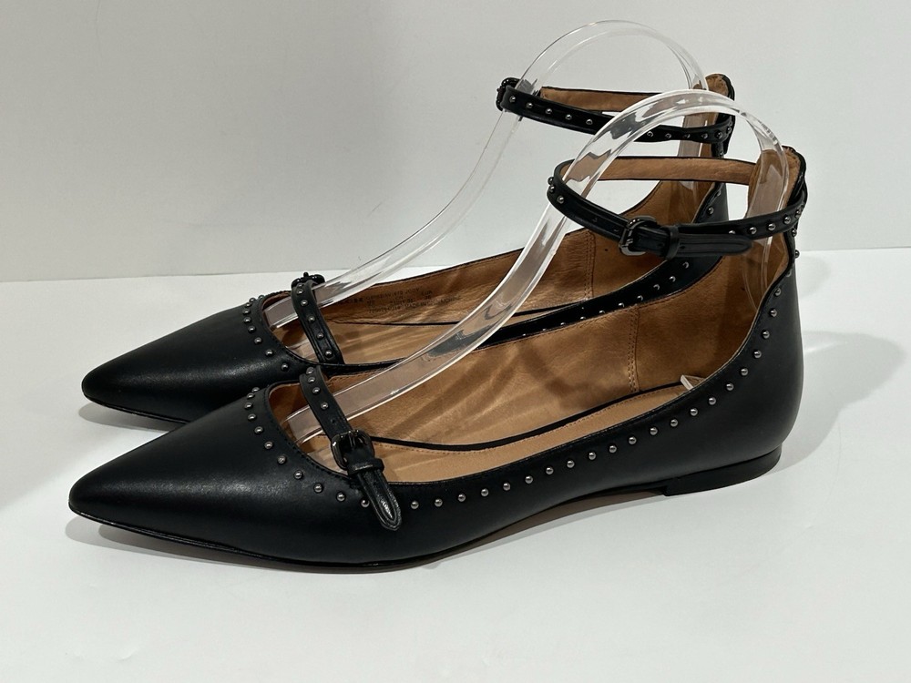 coach Flat Black sandals size 8 Judy With Ankle Strap In Excellent Condition