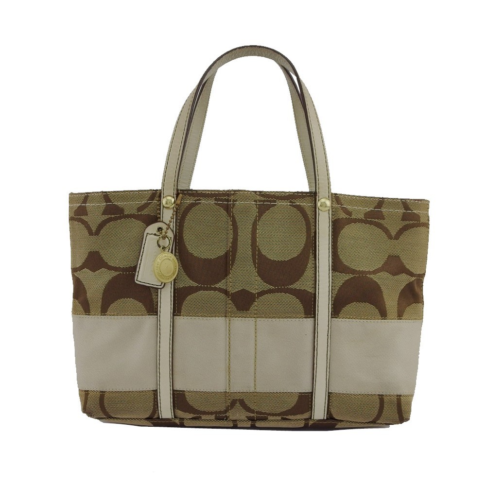 COACH Authentic Beige Ivory Women Tote Bag 11097 Secondhand