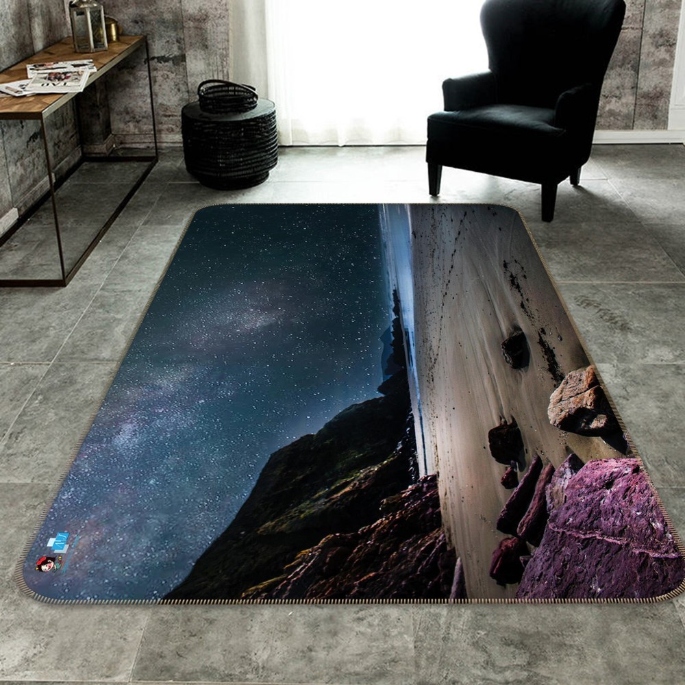 3D Starry Sky Cliffs NBC123 Game Rug Mat Elegant Photo Carpet Mat Fay 2023