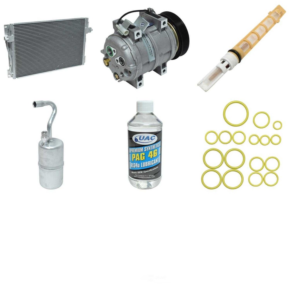 A/C Compressor Kit with Condenser and UAC KT 1245A Replacement Parts  