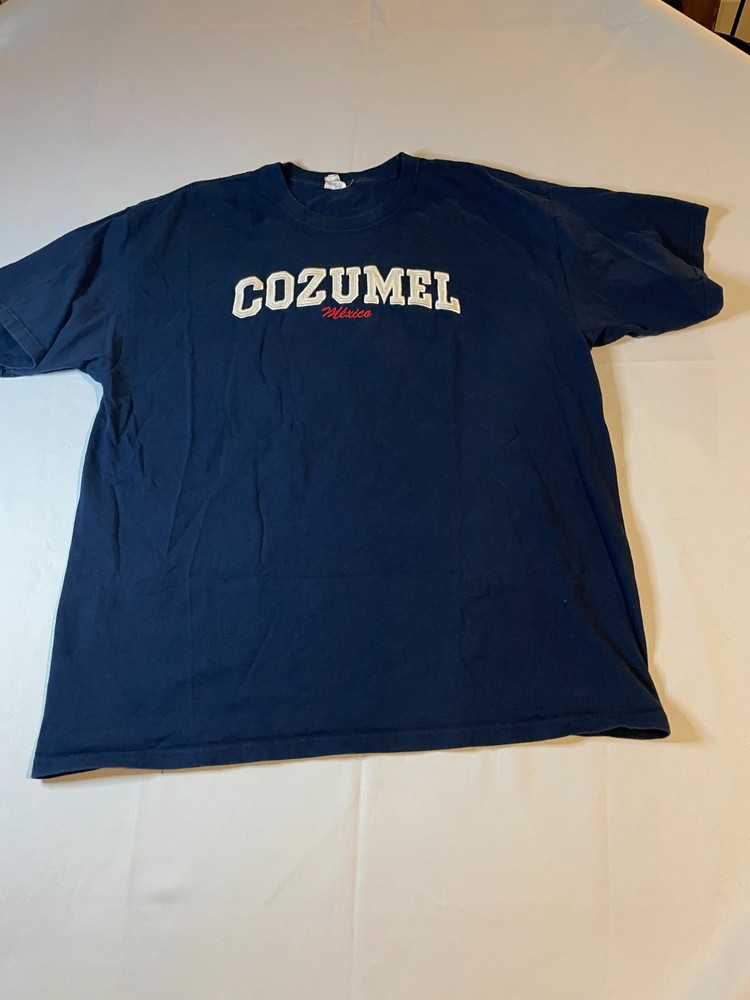 Yazbek Cozumel Mexico T-Shirt Mens Size XL Navy Blue Short Sleeve Vacation