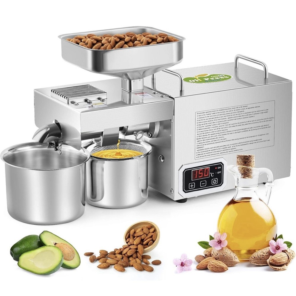 Luzrise 1500W Automatic Oil Press Machine Cold/Hot Press Digital Temp Control