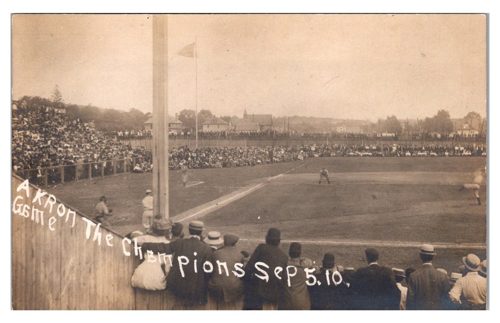 Akron, Ohio - Champions Football Game September 1910 Real Photo Postcard