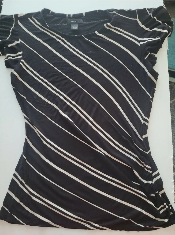 Halogen Women's Top Small Black And White