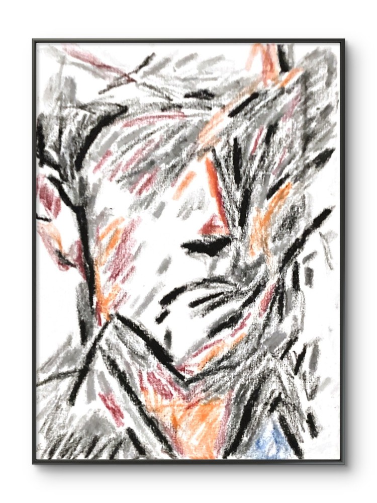 Abstract Original Glitch Urban Bold Cowboy Western Modern Art 11 by 14 Canvas