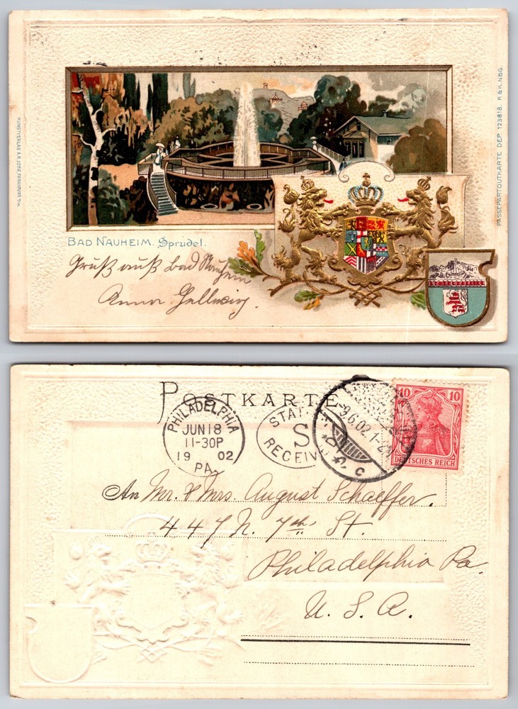 Bad Nauheim Sprudel Fountain Germany Postcard