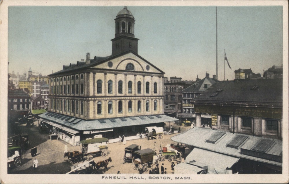 Boston, Massachusetts MA Faneuil Hall Original Vintage Postcard
