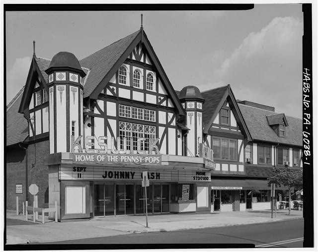 Photo:Keswick Theater Glenside PA 1900s Johnny Cash Pennsy Pops Marquee