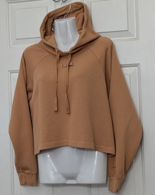 Nike Junior Hoodie Shrug Crop Sweatshirt Size Medium Brown .