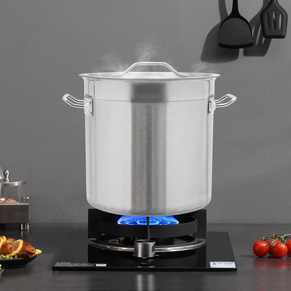 4.49Gal/17L Stock Pot Stainless Steel Large Kitchen Soup Big Cooking Stockpot