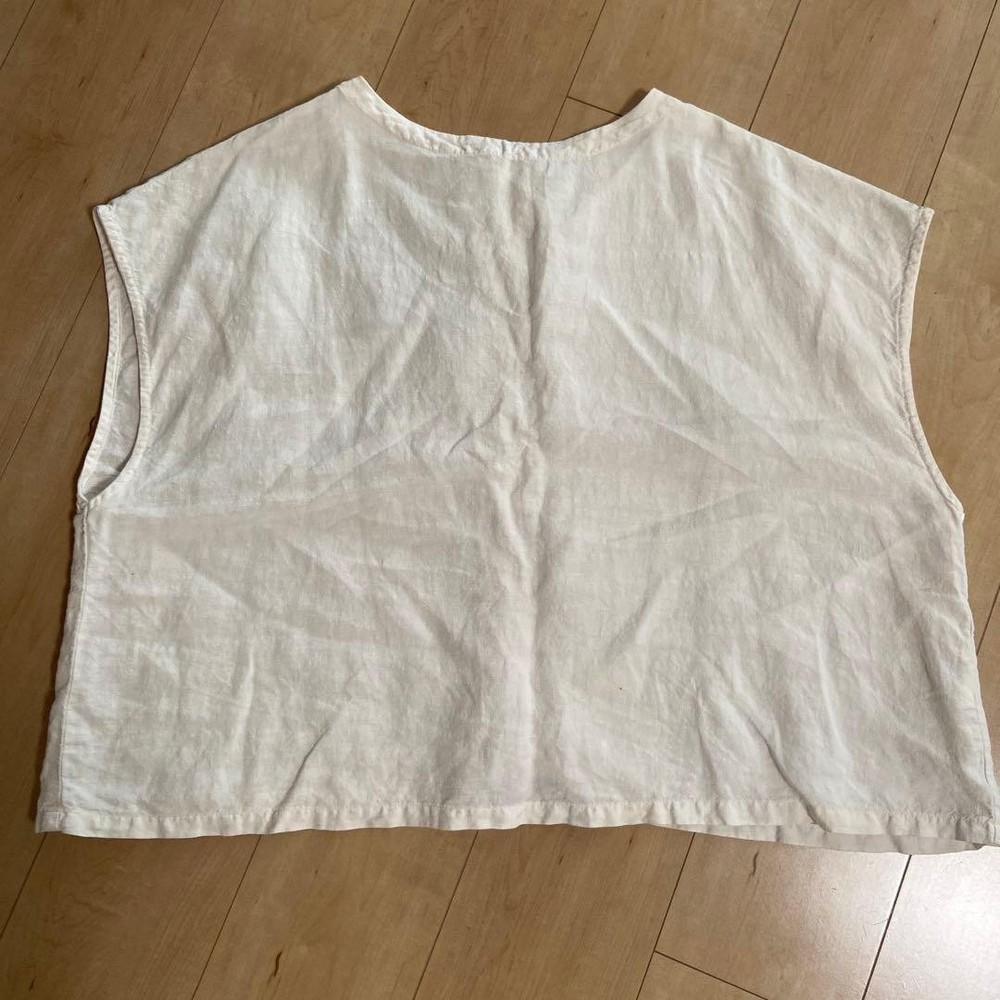 Nest Robe Linen Short Sleeve Blouse Free Size Versatile Used