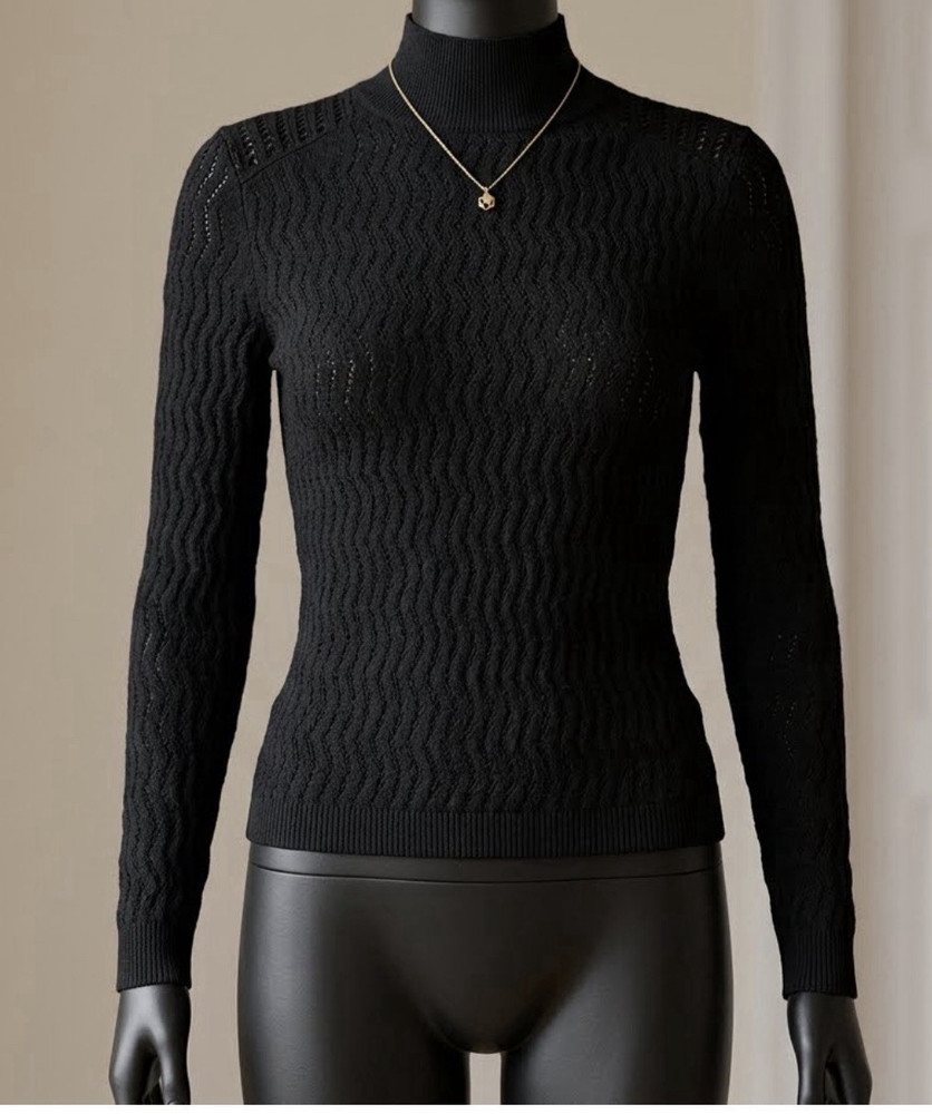 GAP Women's Black Solid Knit Pullover Sweater Long Sleeve Turtleneck S
