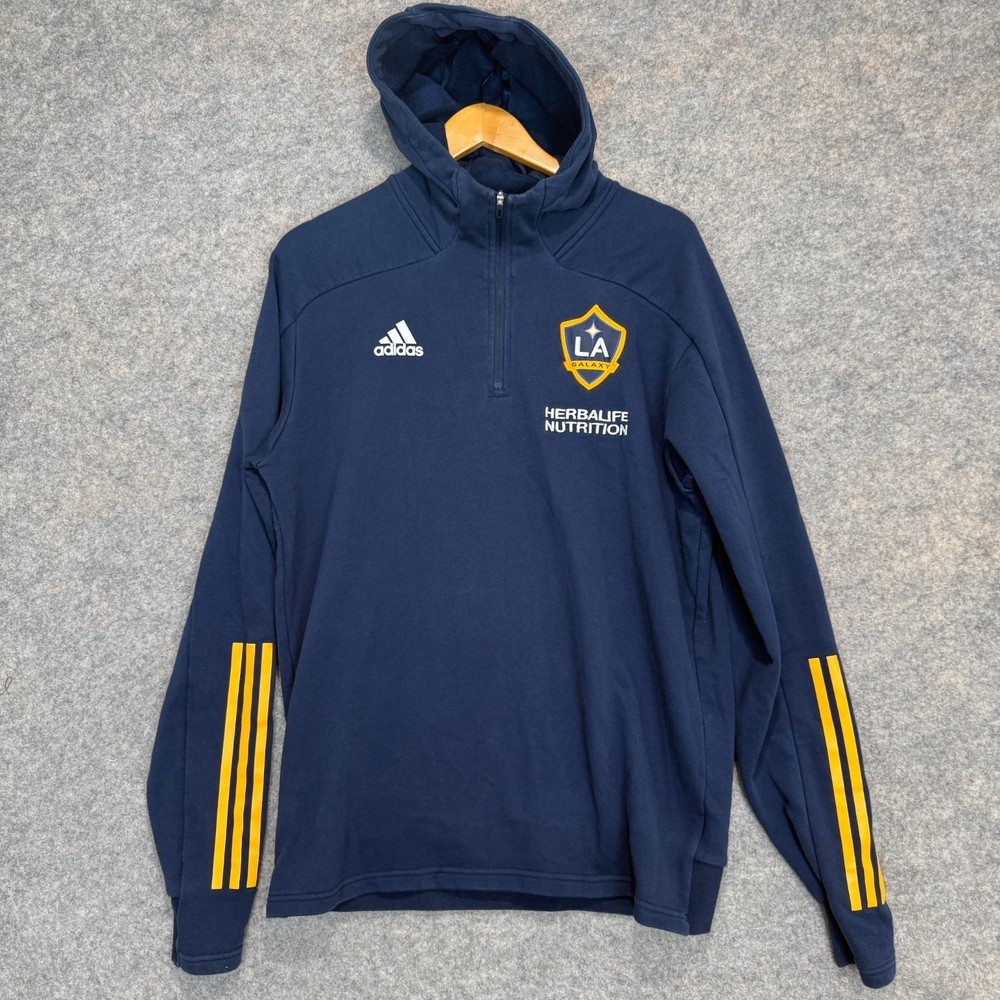 Adidas Los Angeles Galaxy Travel Jacket Hoodie Mens XL 2020 Fl1516 Zip Soccer