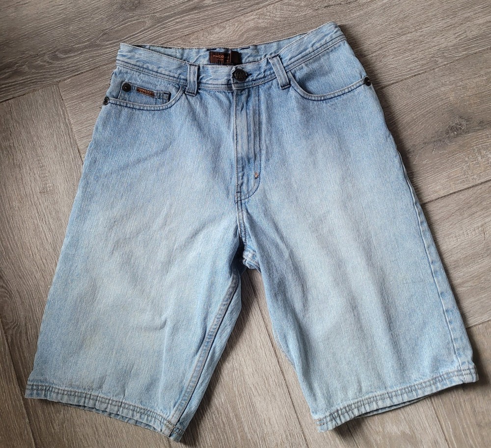 Vtg Paco Jean Shorts Men's 30 Baggy Blue Hip Hop Denim Button Y2K Jorts