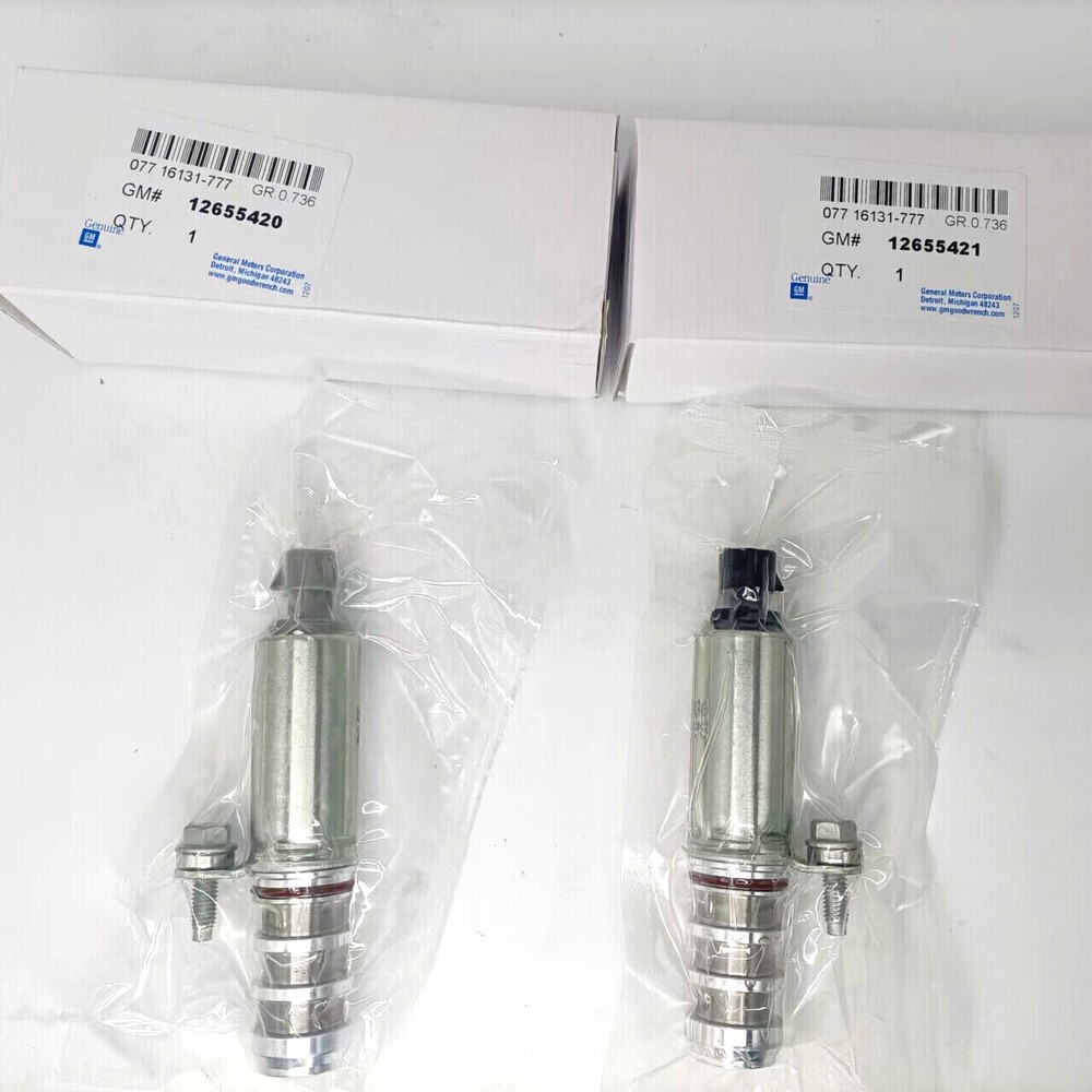 Chevy VVT Solenoid Kit - 2Pcs Intake & Exhaust Valve Timing Solenoids 12655420 12655421 OEM