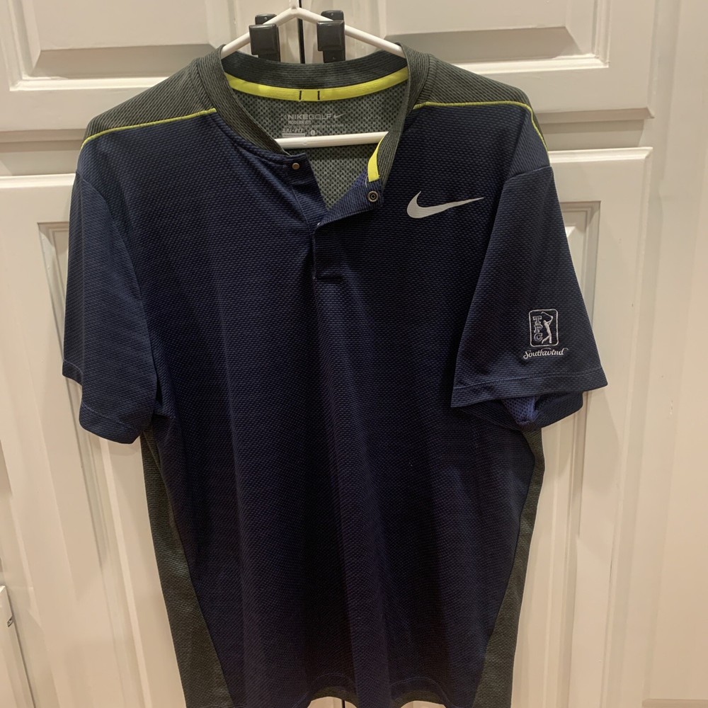 Nike Golf Mens Modern Fit Dri-Fit Henley Shirt Size L TPC Southwind Athleisure